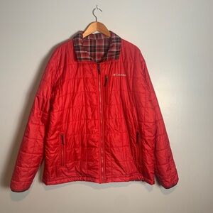 Columbia Reversible Coat Mens Size XL
Red and Plaid